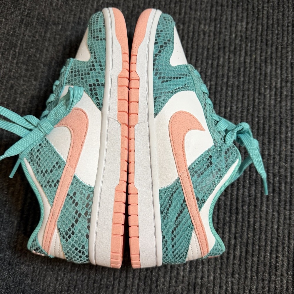 Nike Dunk Low Snakeskin Washed Teal Bleached Coral (DR8577-300) Size 6.5 - Picture 6 of 10
